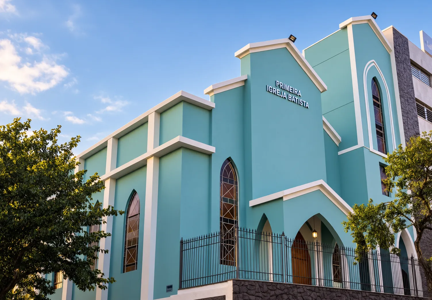 Fachada do templo histórico da PIBJF